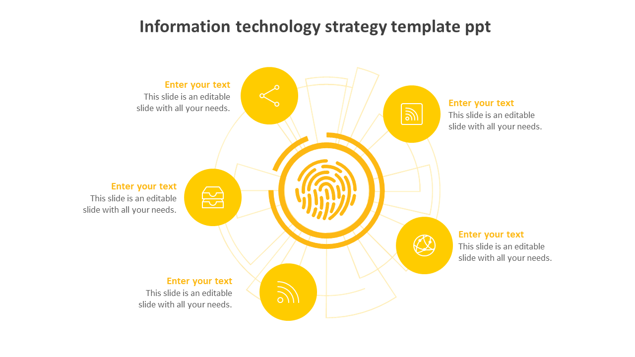information technology strategy template ppt-yellow
